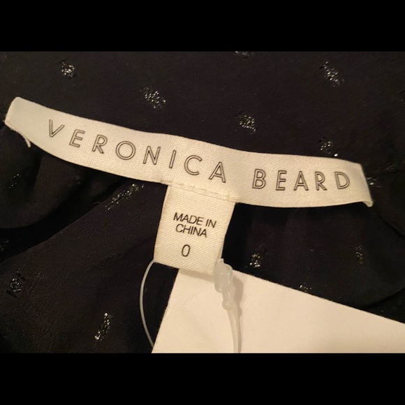 NWT VERONICA BEARD Black Blouse Top - Size 0 - Picture 5 of 5